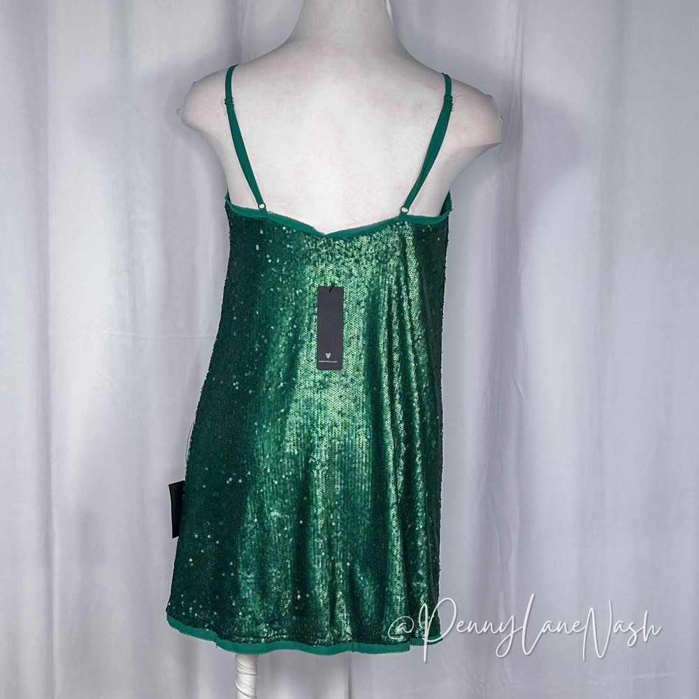 NWT Lulus Poppin' Prosecco Matte Green Sequin Mini Dress - Picture 9 of 11